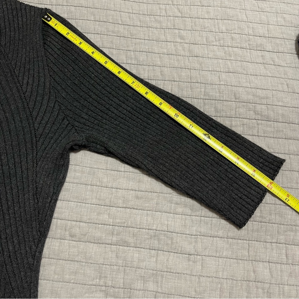 LANE BRYANT Solid Gray Ribbed Knit Casual Sweater Dress Size 14 / 16 - Picture 6 of 9